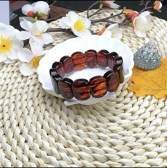 Bracelet polyvalent en Ambre Rouge Sang de Bœuf et Bambou avec Collier Pendentif Goutte d'Eau avec Design Bouddha Maitreya pour Hommes et Femmes