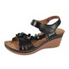 Womens Dress Sandals Size 6 1/2 Casual Fish Mouth Thick Bottom Slope Heel Women'S Shoes Fashion Hollow Flower Zapatos De Mujer
