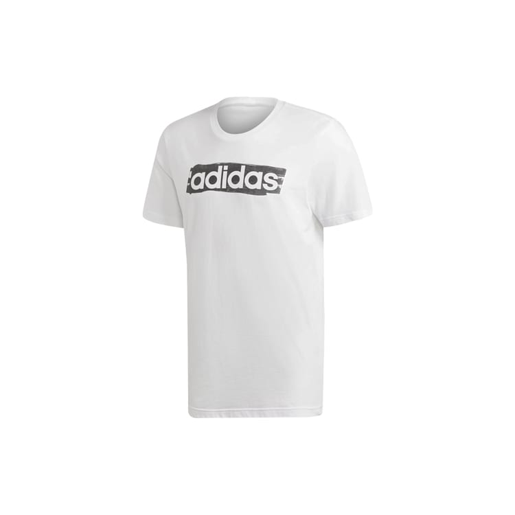 Adidas T Shirts Men's White Crew Neck Moderate Straight Fit DV3050