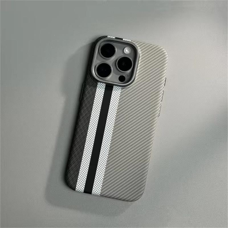 New Carbon Fibre Wireless Charging MagSafe Phone Case for iPhone 14 15 16 Pro Max 15Pro 13 12 Alloy Lens Hit Color Hard PC Armor Cover