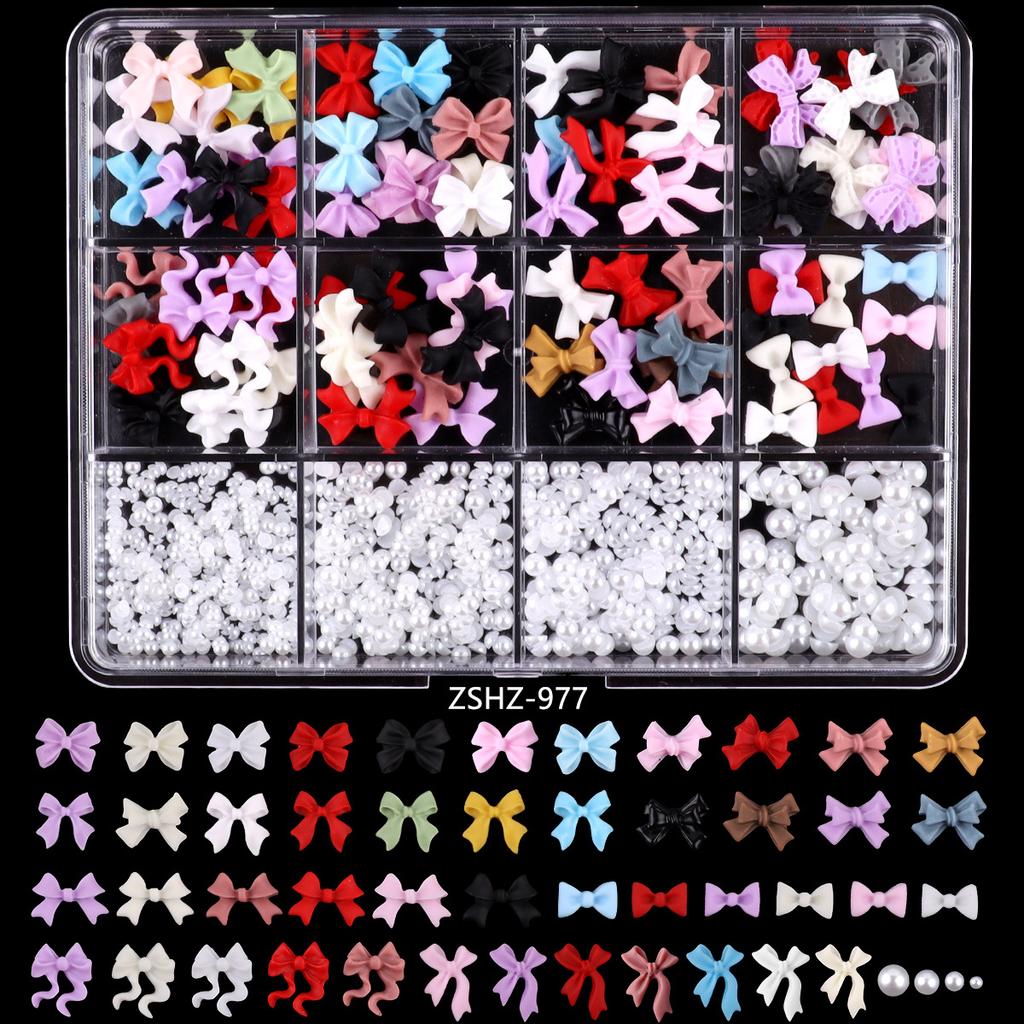 Nail Art Accessories Resin Simulation Biscuits Ice Cream Cute Cartoon Three-Dimensional Nail Accessories Mixed Bows