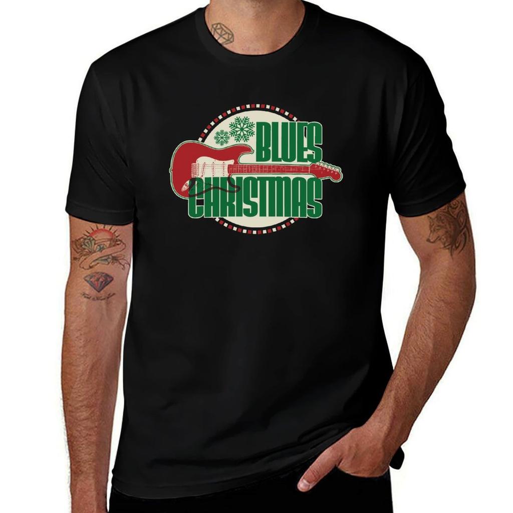 Merry Blues Christmas Tshirt Big Size Crew Neck Tshirt