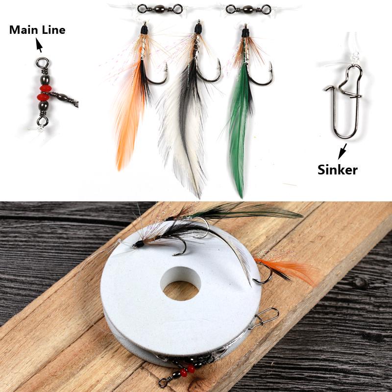 Buy 1 Pack 3Flies Lake Reservoir Trout Jigging Rig Saltwater