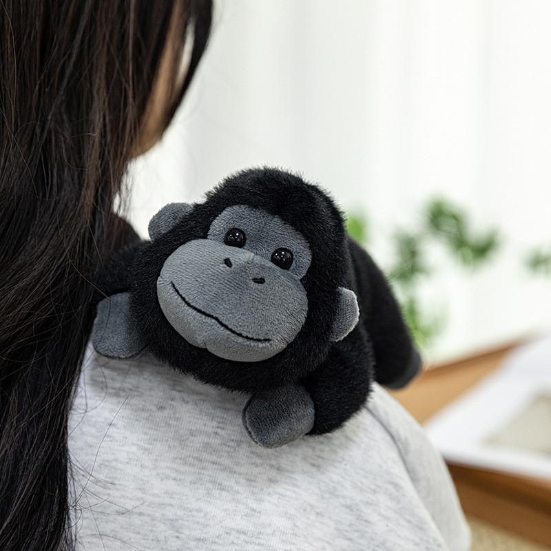 Cartoon Cute Lying Posture Black Gorilla Plush Toy Pendant For Bag Decoration