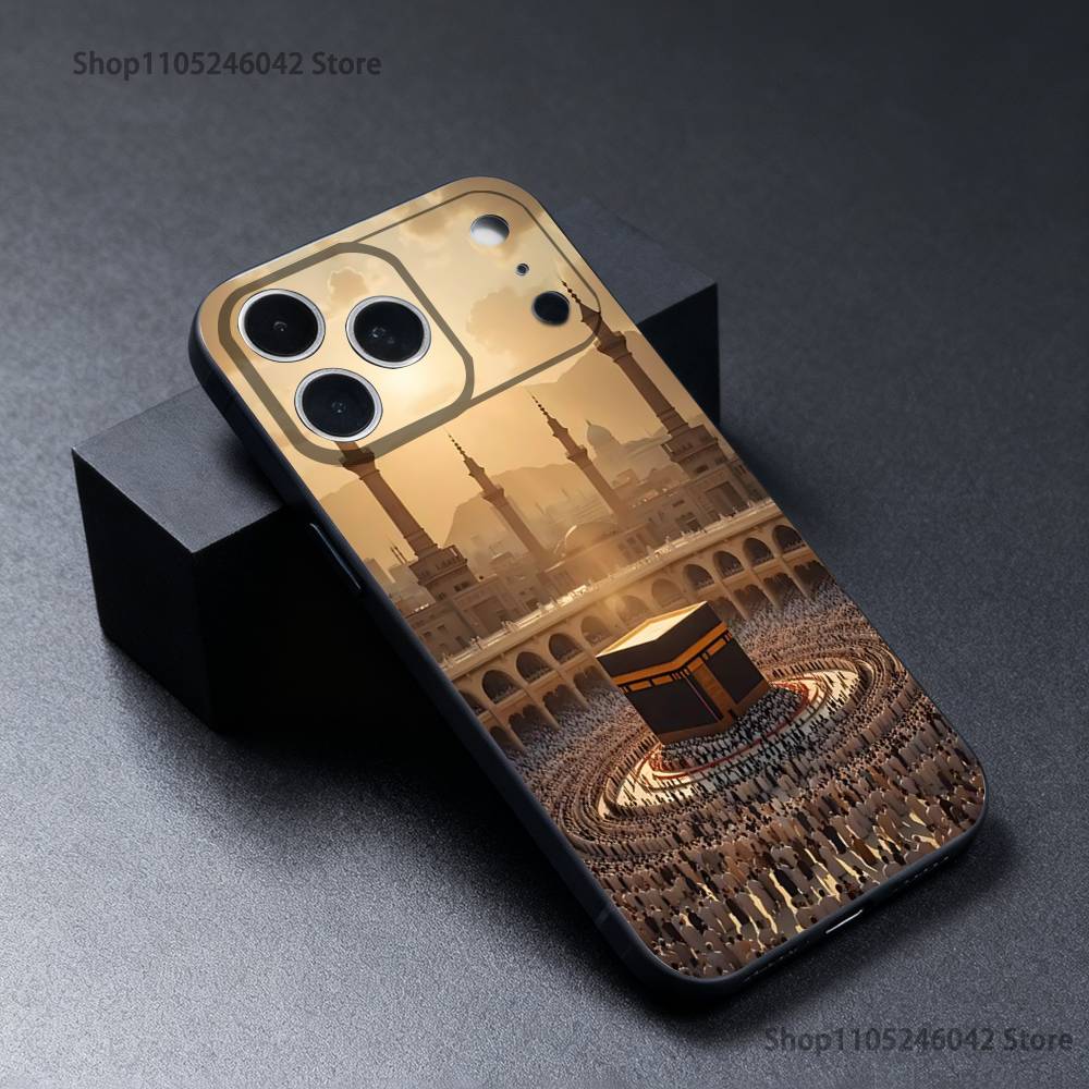 

Moslem and kaaba For iPhone 17,16,15,14,13,12,11,Pro,Max,Plus Black Soft Cover Phone Case iPhone13PROMAX