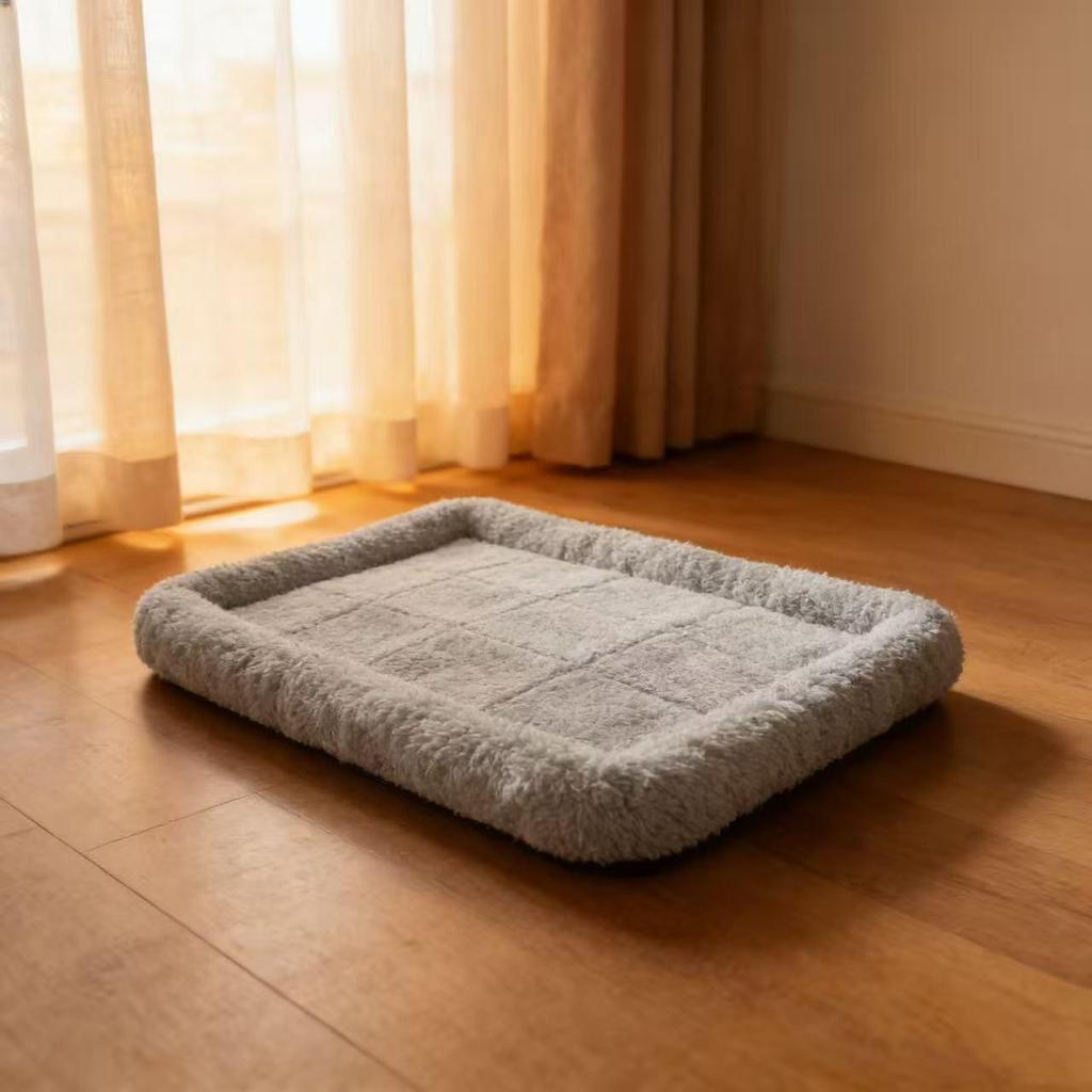 Non-Slip Cotton Velvet Pet Nest for Medium & Small Dogs - Scratch-Resistant Square Mat for Spring & Autumn
