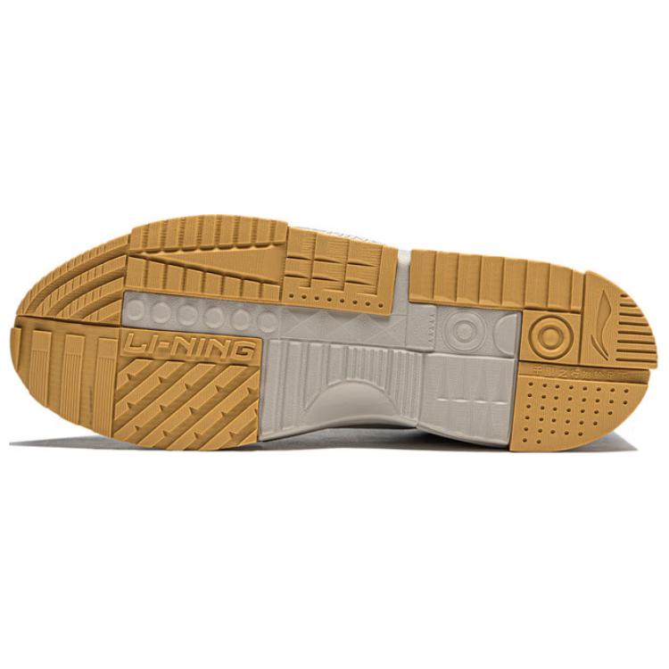 Li Ning Comfortable Versatile Thick Sole Height Increasing Shock Absorbing Wear Resistant Low Top Skate Shoes Men Sneakers White Green AGCU105-4