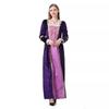 Halloween New Adult Medieval Retro Court Golden Velvet Purple Dress Stage Performance Costume