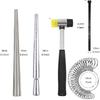 YIEPET Ring Sizing Tool, Metal Mandrel Measuring Rod Ring Mandrel Aluminum with Finger Sizing Steel Ring Sizing Meter Size Rubber Jewelry Hammer