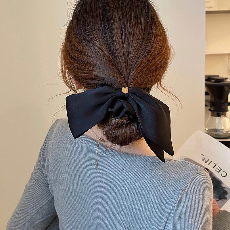 Advanced Sense Solid Color Bow Hair Band For Women Girls Sweet Versatile Ribbon Bow Hair Rope Hair Accessories Gifts