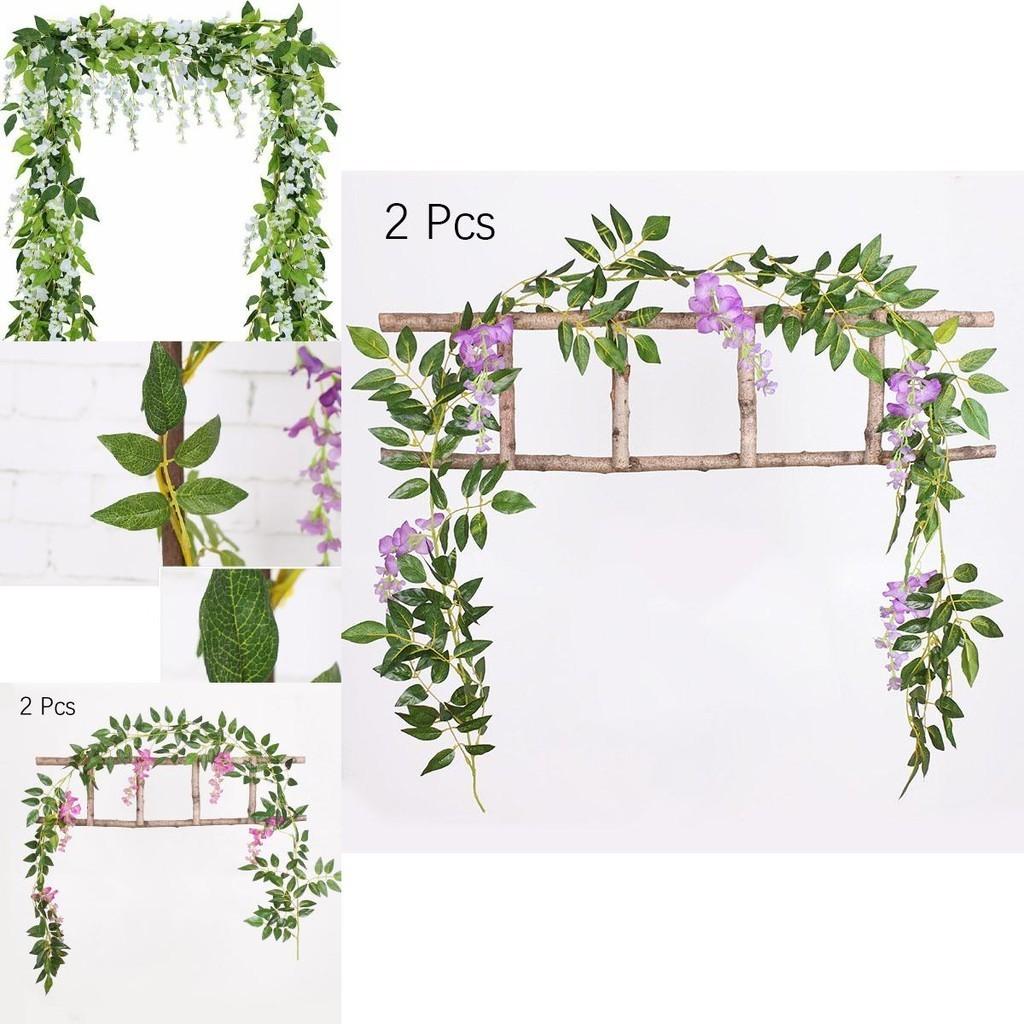 Lifelike 2x Artificial Wisteria Flower Vine With Stunning Colors For Home Decor