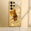 Soaring Golden Eagle Pattern Glass Phone Case Suitable for Samsung Galaxy S26 S25 S24 S22 S21 S20 FE/Ultra/Plus Hard Case