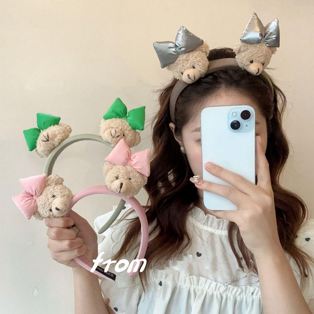 

Бант Мультяшный Плюшевый Обруч Для Волос Плюшевая Кукла Медведь Обруч Для Волос Модный Маленький Медведь Головная Повязка Для Девочек серебряный