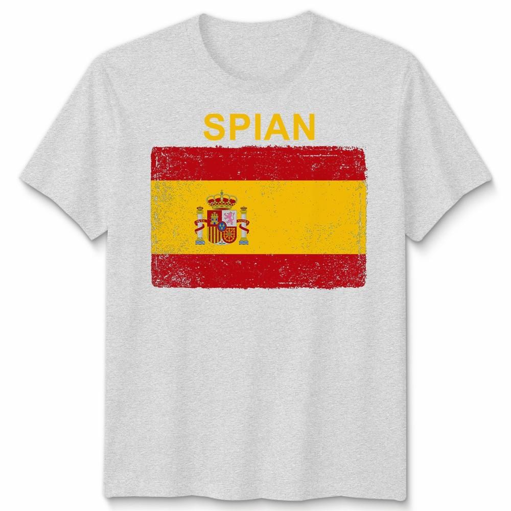 Spain Spanish Day Unisex T Shirts Grunge Flag Country Gift Football Novelty