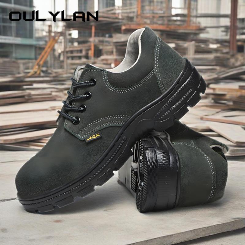 Oulylan Electric Welder Safety Boots Men Anti Smashing Work Protection Shoes Steel Toe Lace Up Sneakers Anti Puncture Labor Shoe