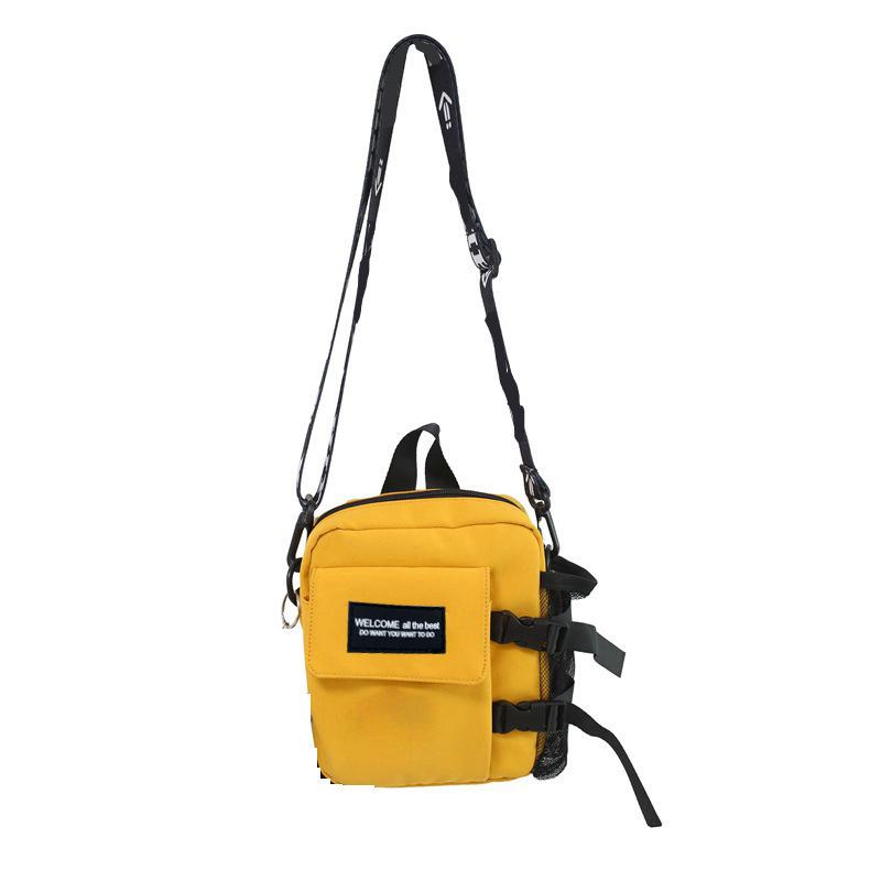 

2025 Summer Men s Trendy Nylon Crossbody Bag - Korean Style Casual Small Square Shoulder Bag Without Pendant жёлтый