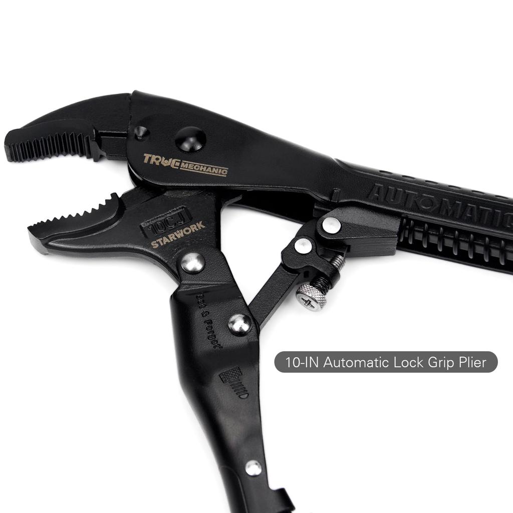STARWORK TRUE Automatic Curved Jaw Locking Pliers 10 Inch MECHANIC™