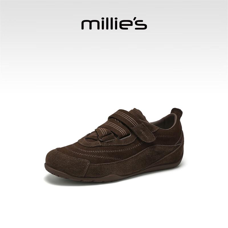 Millies Women s Retro Leather Velcro German Trainer Shoes EU 37