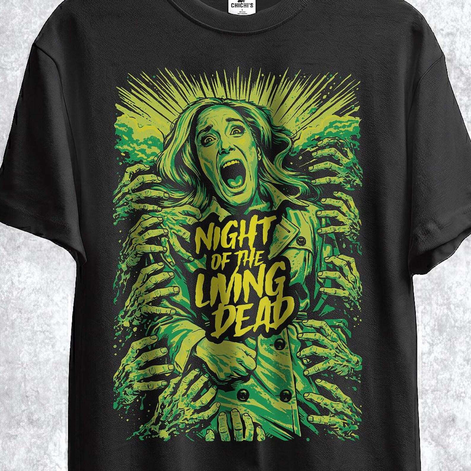Night of the Living Dead Classic Horror Graphic Black Graphic Tee T-shirt 2XL