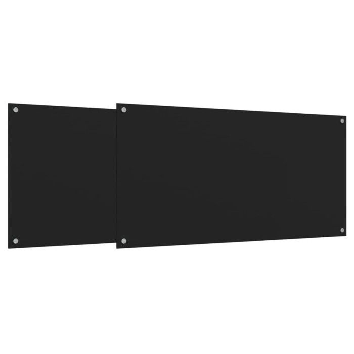 Dosserets de cuisine 2 pcs noir 80x50 cm verre trempé