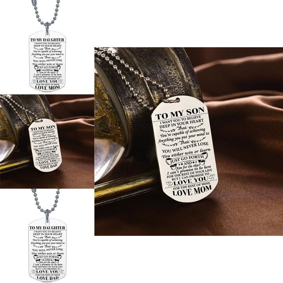 Stylish Fashion Necklace Dog Tag For My Son Daughter Dad Mom Ideal Birthday Gift