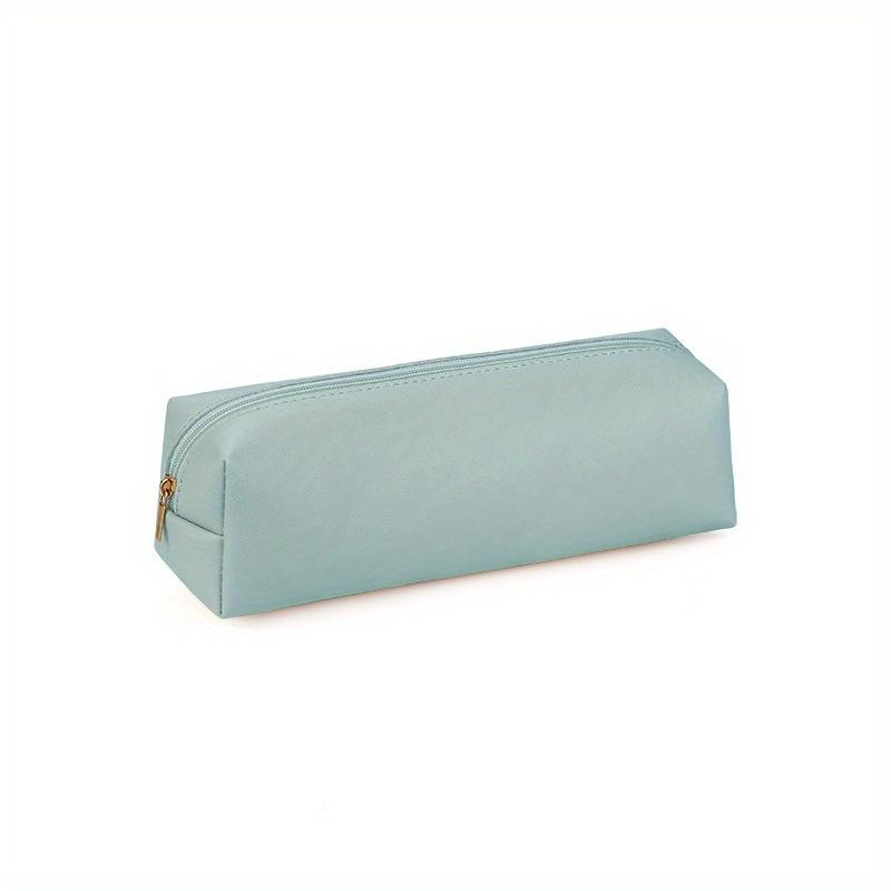 Leather Large Capacity Pencil Bag Korean Stationery Holder Pen Case Storage Box Zipper Pencil Pouch Student School Supplies