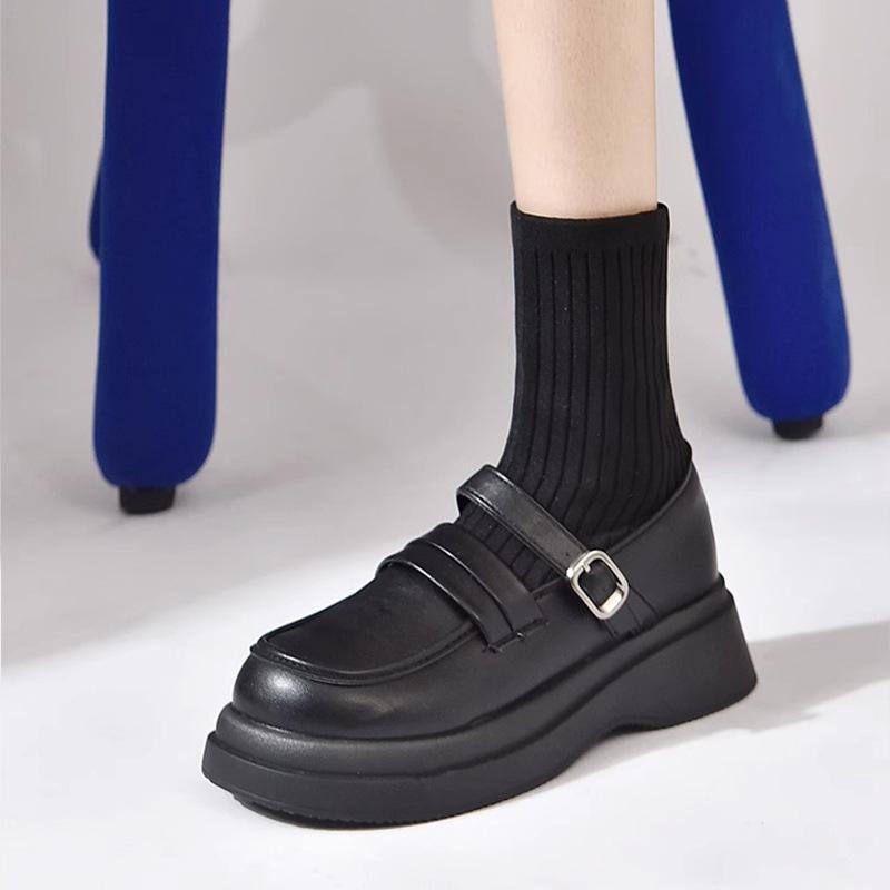 British Style Platform Socks Martin Boots Women's Knitted Stretch Socks Boots Ins Tide Fried Street Thin Boots Autumn Short Boots
