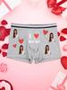 Customized Men's Heart Print Funny Boxer Underwear, Elastic And Soft Comfortable Everyday Personalized Underwear, Ideal Gift For Boyfriend/Husband