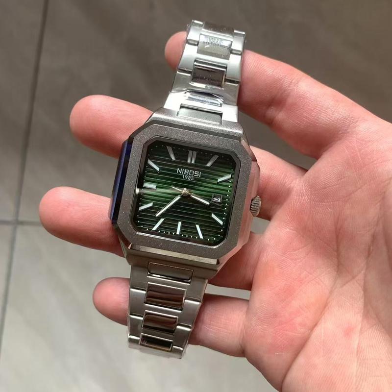 NIBOSI Luminous Square Man Watch Waterproof Business Men Watch Stainless Steel Quartz Luxury Men's Watches