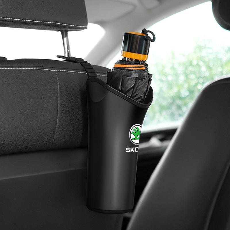 1Pcs Car Storage Box Umbrella Garbage Organizer Bucket for Skoda Octavia 1 2 3 A4 A5 MK2 Kodiaq Superb 3 Rapid Fabia 1 Car Styling