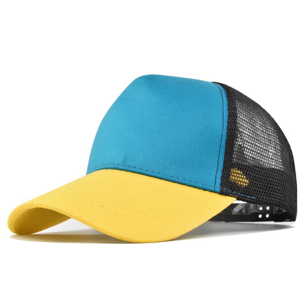 Customized Printing Logo 5 Panels Baseball Cap For Men Women Summer Adult Mesh Cap Advertising Cap Curved Brim Hat Wholesale
