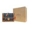 Coach Hutton Floral Print Chain Canvas And Leather Shoulder Bag Women Shoulder Bag Denim-Blue Brown 3696-B4RA3