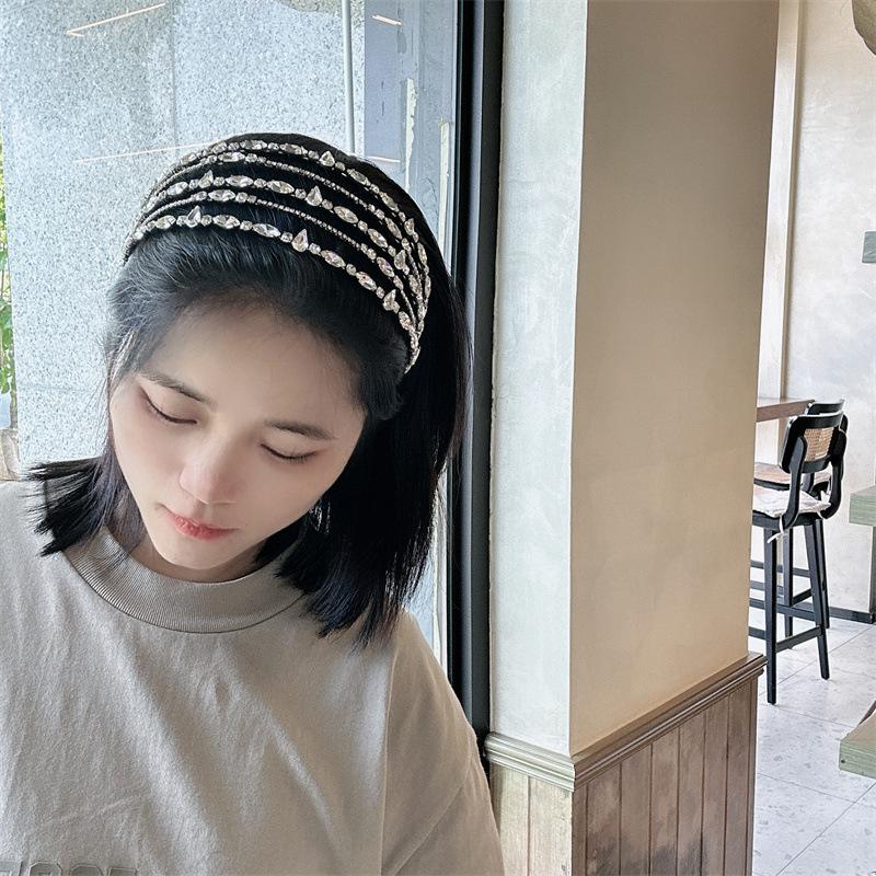 Multilayer Diamond Crystal Crown Hairband Headband Wedding Birthday Party Queen Princess Jewelry Hair Accessories Headwear
