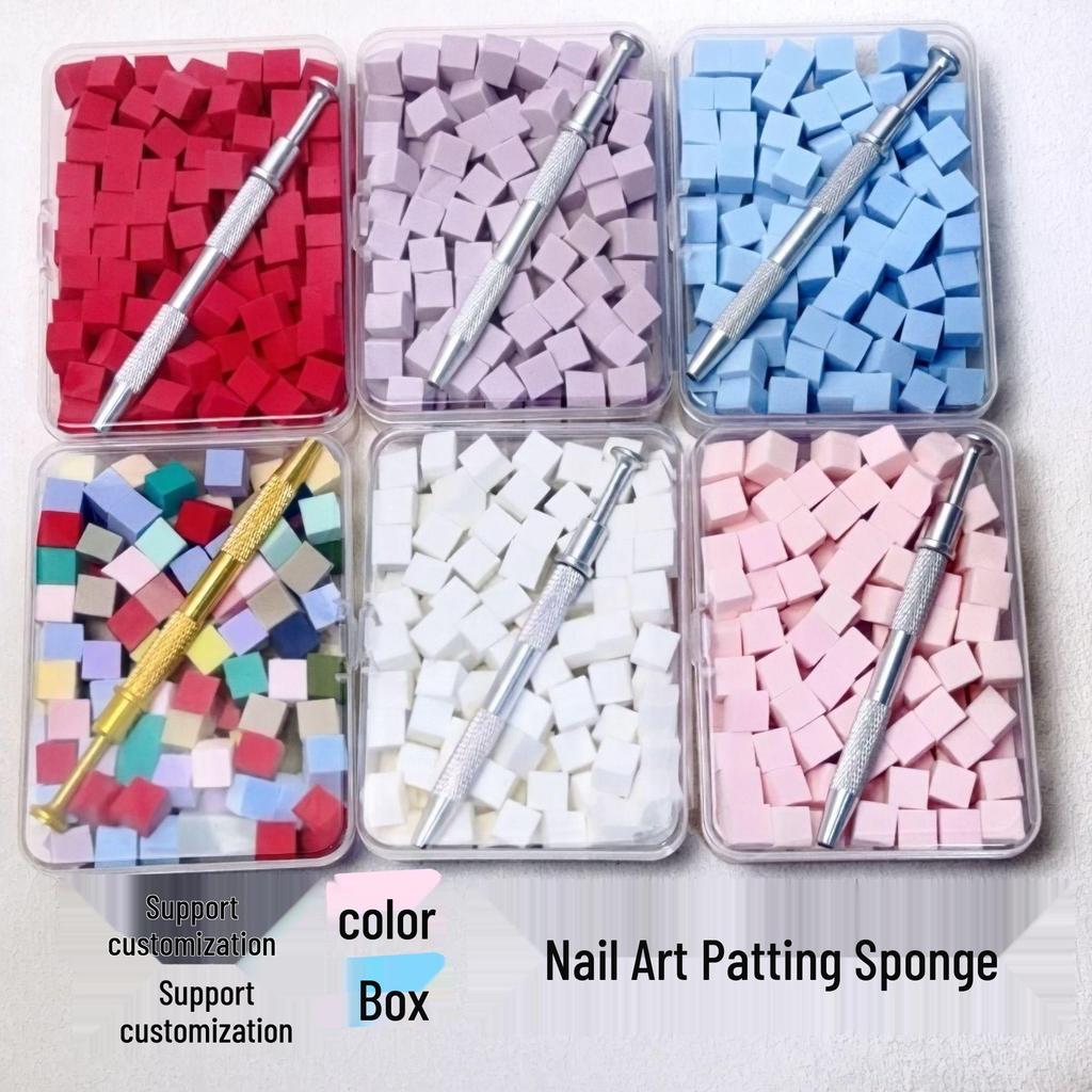 Zestaw narzędzi do paznokci: Mini Gąbka do Kleju Pat, Klips do Zadrapań, Kwadratowa Gąbka Salonowa