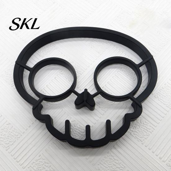 Silicone Egg Mold Fried Mold, Halloween Theme Skull Shape, Non-Stick High Temp Resistant Ring, Breakfast Cooking Tool Kitchen Gadget Temperature