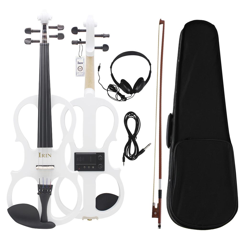 

IRIN AU-03 White Electric Smart Violin 4/4 Inch Maple Panel Electric Violin Set with Case Parts Pro Electric Violin for Practice