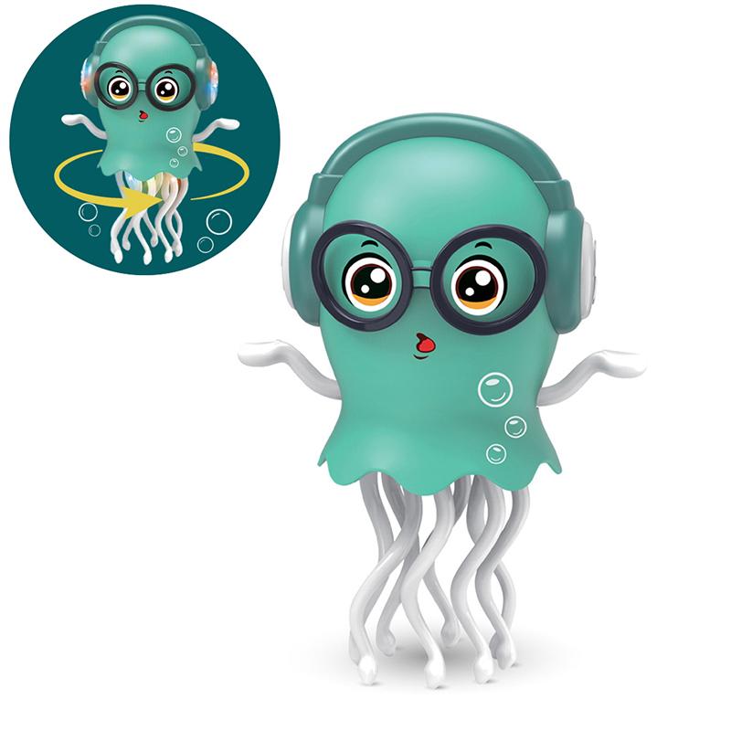Dancing Crawling Jellyfish Kid Tummy Time Toys, Light-Up Walking Moving Jellyfish With Music & Obstacle Avoidance