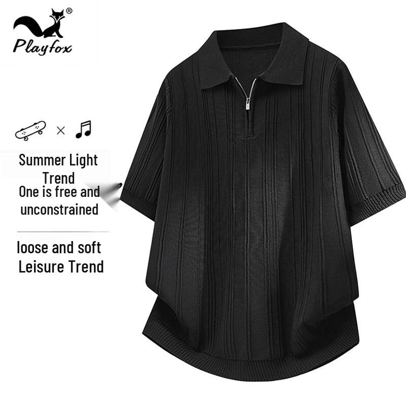PLAYFOX Men s Short Sleeve Polo Knit T-shirt M