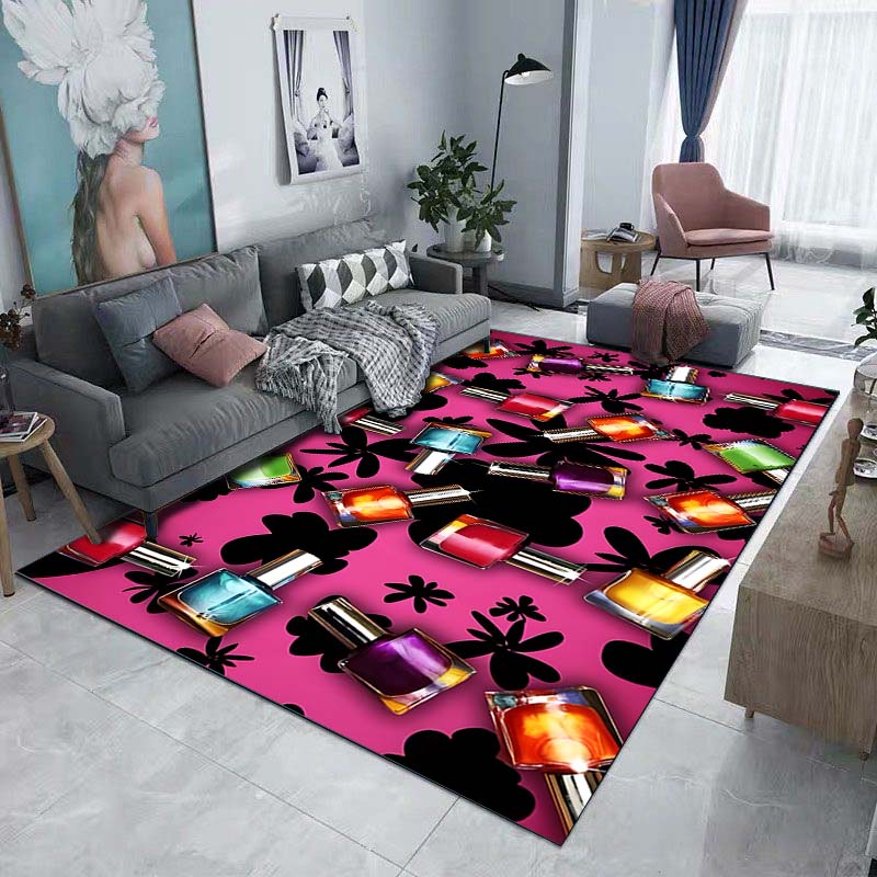 Fashion Beauty Lipstick High Heels Pattern Floor Rug 15 Sizes Living Room Bedroom Bedside Bathroom Floor Mat Area Rug Home Decor