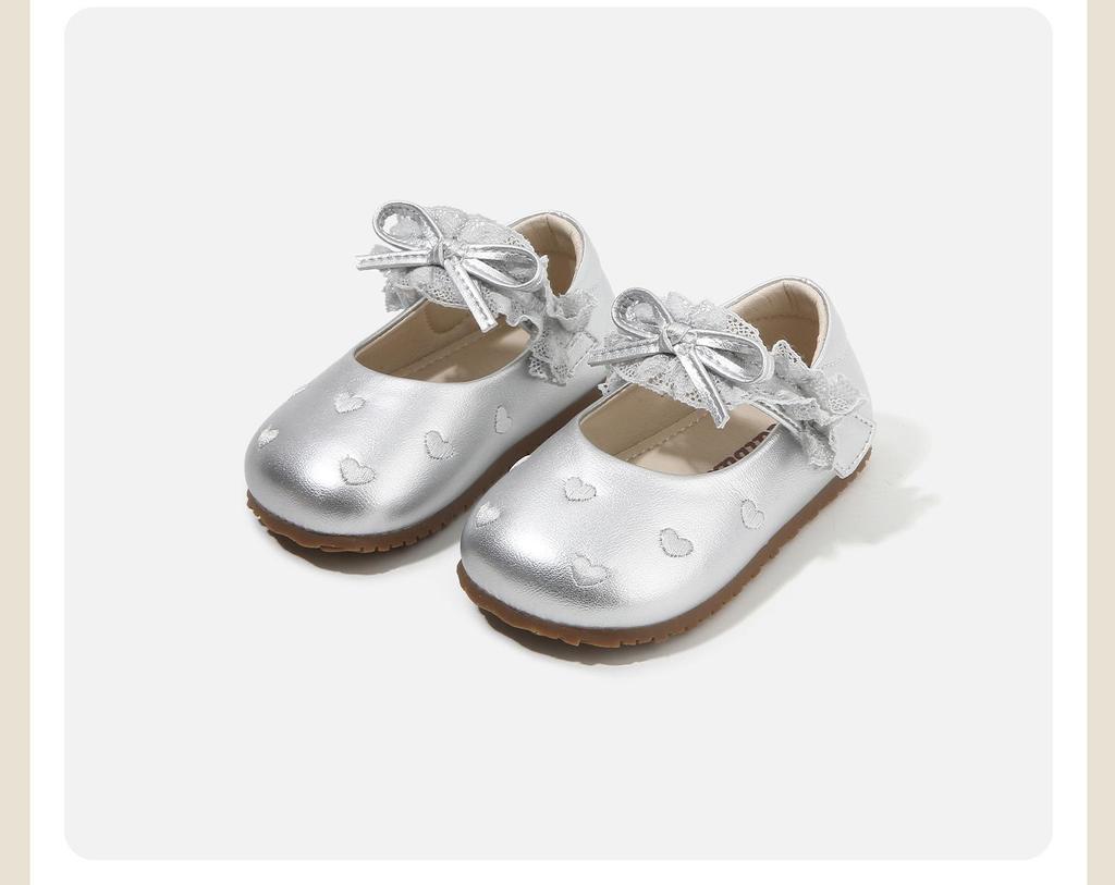 Frühling 2026 Baby-Schuhe zum Laufenlernen mit Spitzenbesatz: Weiches Leder, rutschfeste Sohle für Mädchen