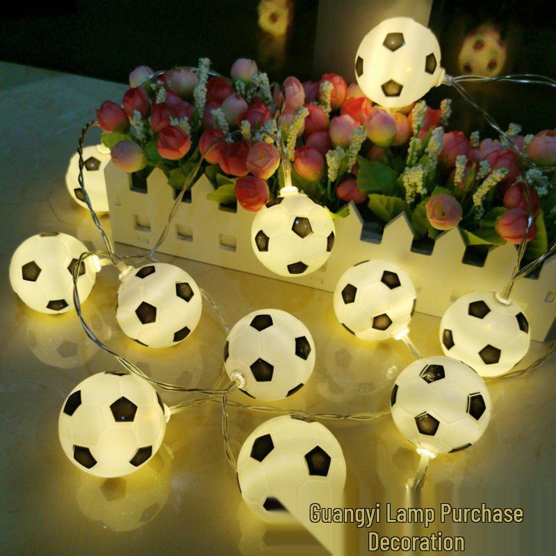 World Cup Football Theme LED String Lights - Indoor Party & Festival Decor - Baby's Breath Colorful Design