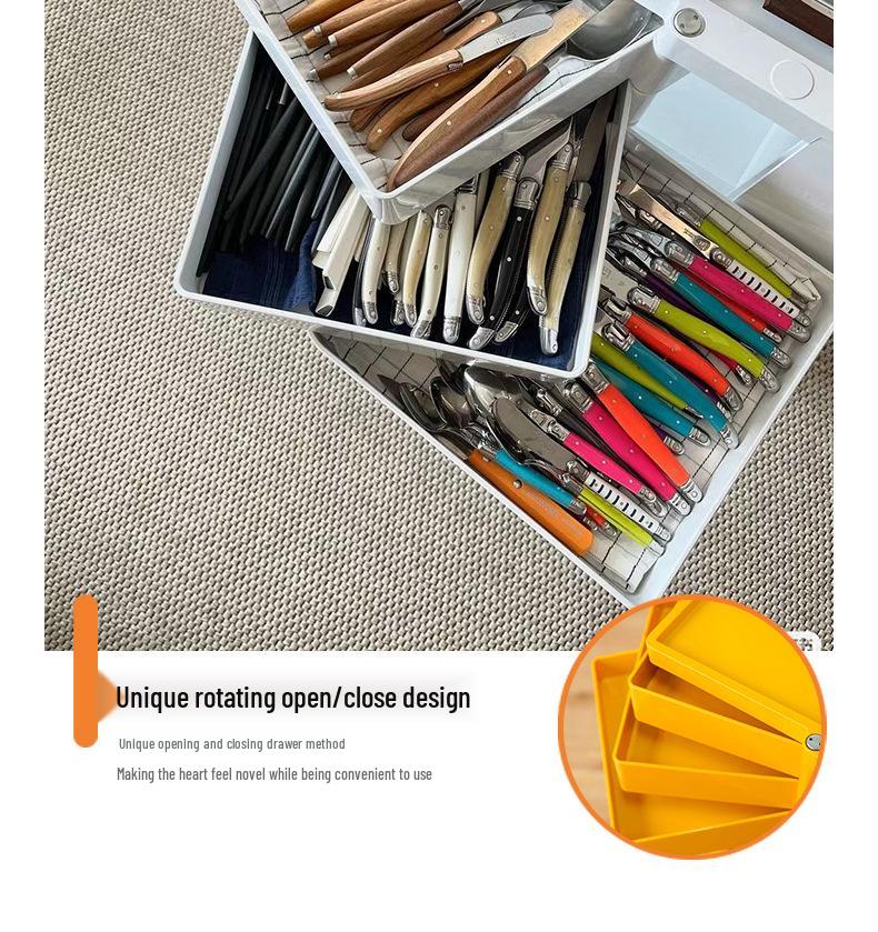 Nordic Rotating Multi-Layer Storage Cabinet: Versatile Makeup, Bedside, or Snack Organizer