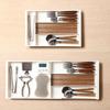 Space Saving Adjustable Flatware Tray Plastic Silverware Drawer Organizer Utensil Tray  Bedroom
