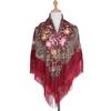 Ethnic Turban Head Wrap Scarf Women Vintage Travel Printed Tassel Shawl Outwear Printed Square Scarf