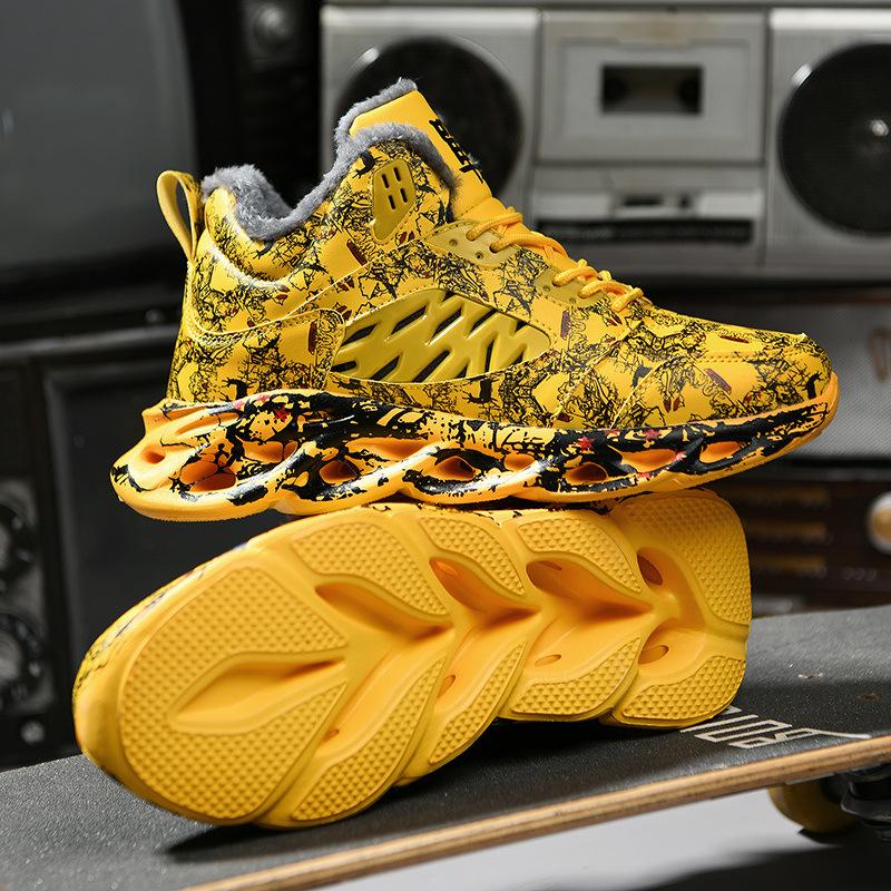 Men's trend versatile thick-soled heightening Korean version breathable running large-size men's shoes sports trendy shoes basketball shoes