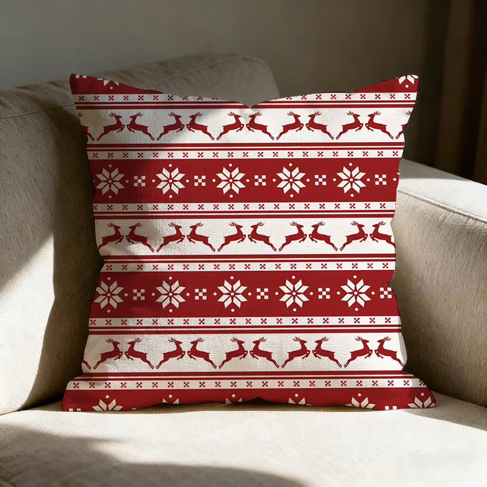 Reindeer Cute Pillow Case Pillowcase, Double-Sided Printed, Sofa Cushion, Bedroom Headboard Pillow