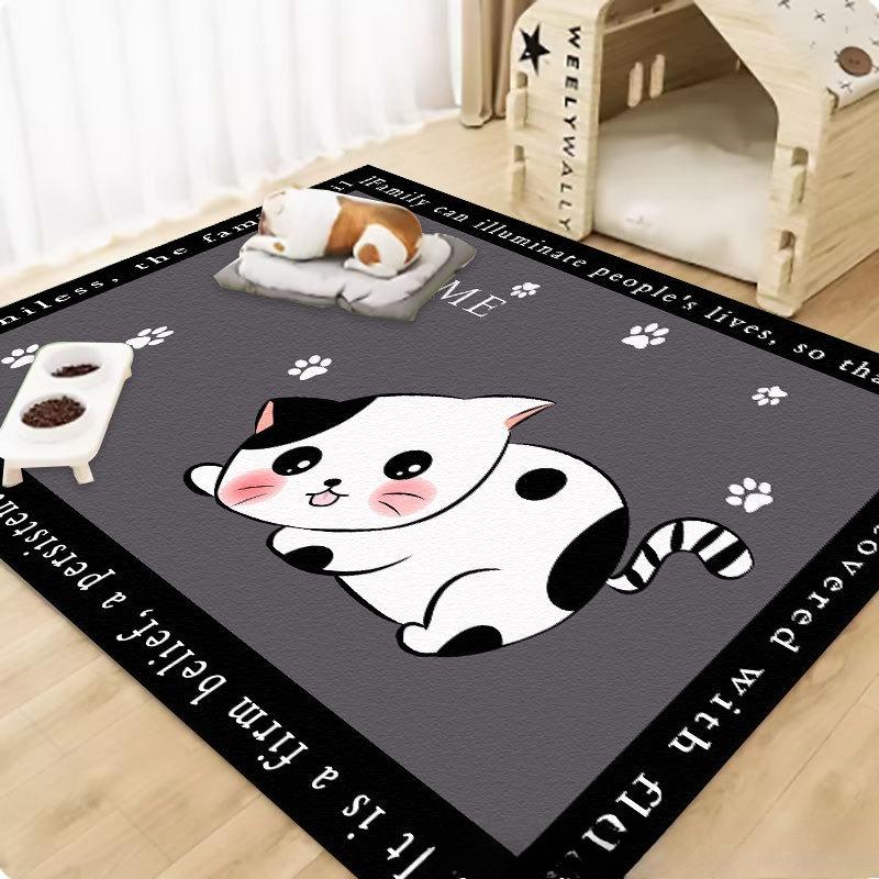 Large Cartoon Cat Paw PVC Pet Mat Waterproof Urine‑Proof Non‑Slip Easy‑Wipe Floor Mat For Indoor Cat Playpen