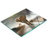 Tempered Glass Kitchen Serving Board with Elephant Graphic 60x52 Cm
