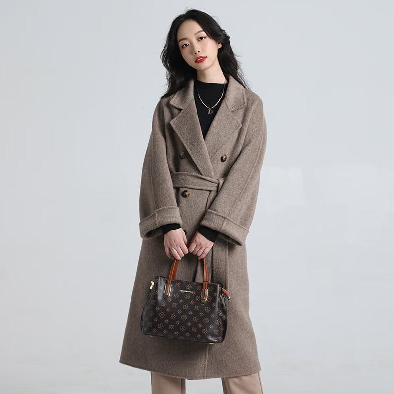 Yiliteng Women's Double-faced Pure Wool Lapel Coat