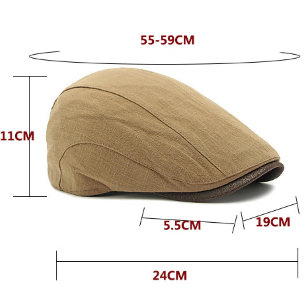 HT4738 Mens Berets Women Solid Plain Artist Painter Beret Hat Casual Adjustable Ivy Flat Cap Male Female Cotton Linen Beret Cap